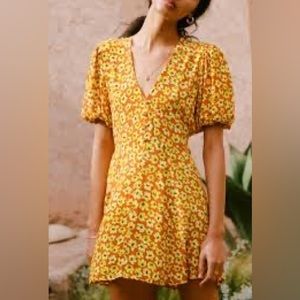 Faithfull the Brand Ilia Floral Tie Back Mini Dress